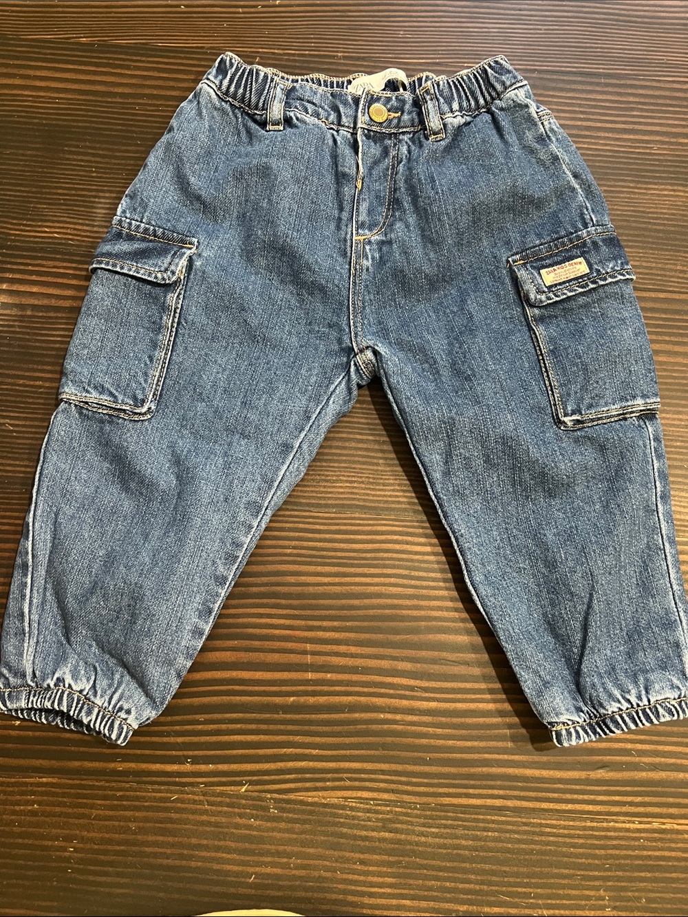 Zara boys Denim Cargo Jeans - Blue